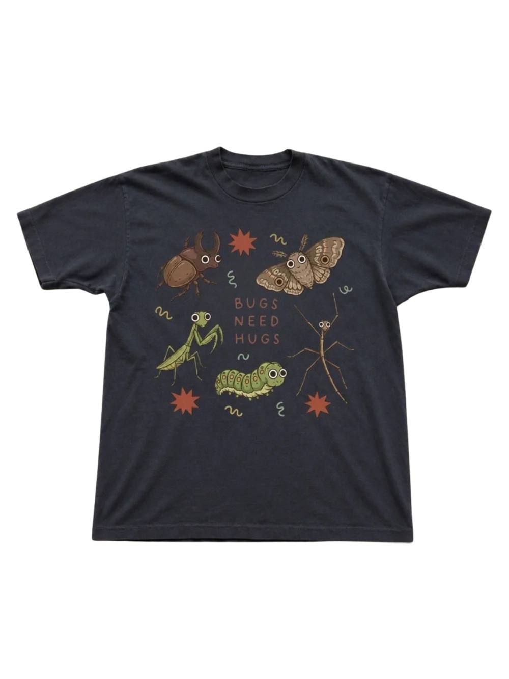 Gildan Bugs Need Hugs Black Graphic T-Shirt